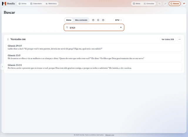 Buscando em todo o seu material. Busque na Bíblia e nos dicionários (em inglês), ou nos seus sermões e estudos.