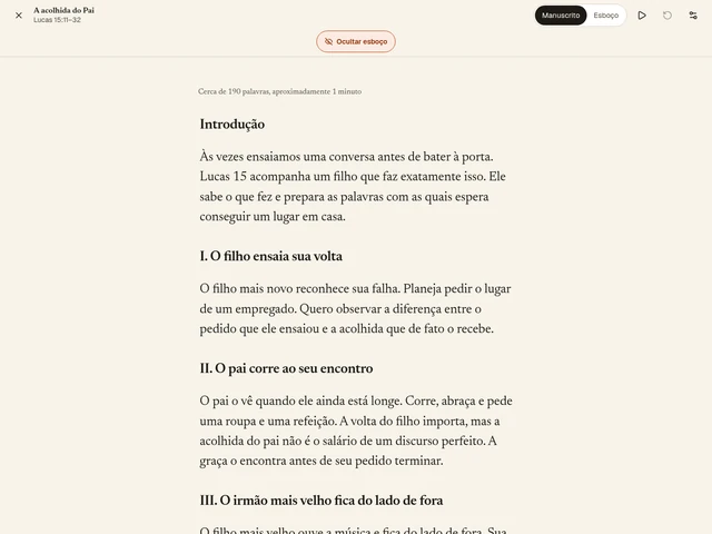 Modo de pregação. Leve para o púlpito no dispositivo que você escolher. Ou imprima e pregue do papel.